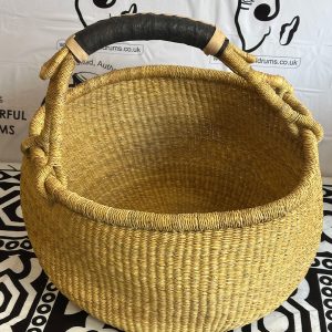 Round Basket - Yellow, Black Handle