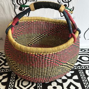 Round Basket - Red, Green, Black Handle