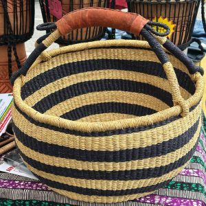 Round Basket - Black, Pale Yellow