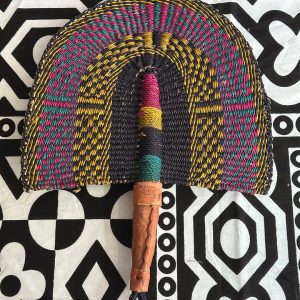 Straw Fan - Purple, Yellow, Black, Green