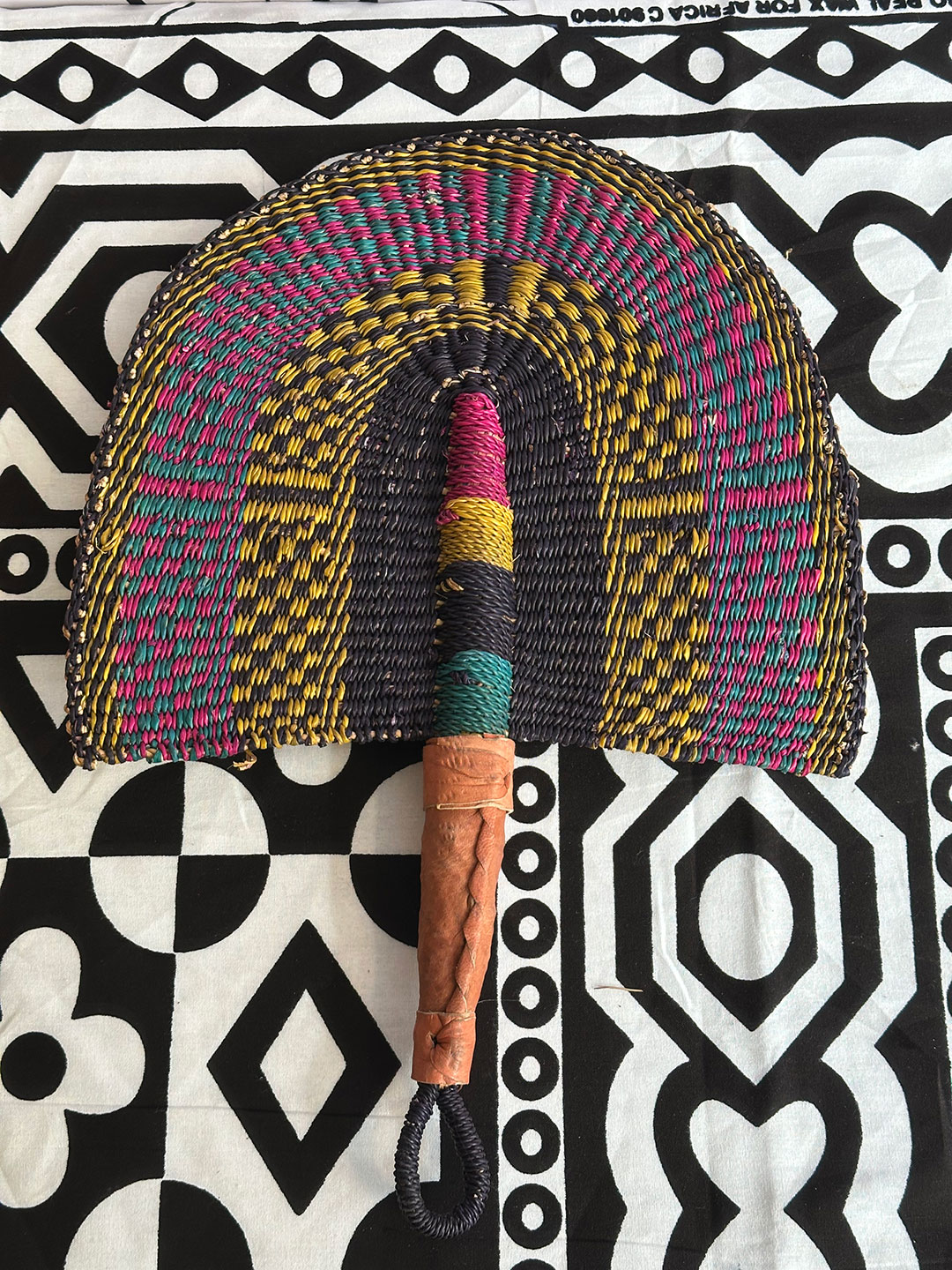 Straw Fan - Purple, Yellow, Black, Green
