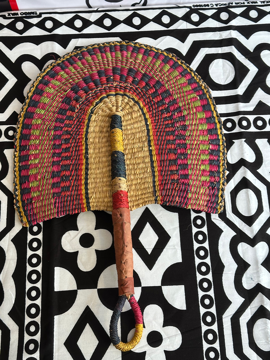 Straw Fan - Red, Yellow, Black