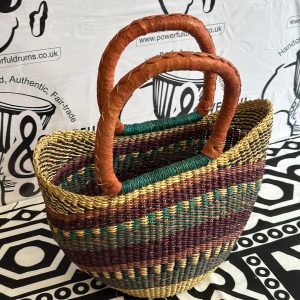 Ushopper Basket - Dark Green, Yellow, Brown