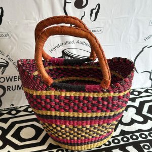 Ushopper Basket - Black, Rose Red, Chequered