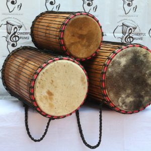Dundun set , Dundun, Sangban , kenkenin , Natural wood kente design