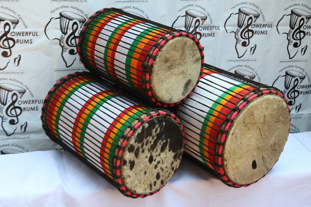 Dundun set, Dundun, Sangban, Kenkenin, RGGW natural wood with colour rope design