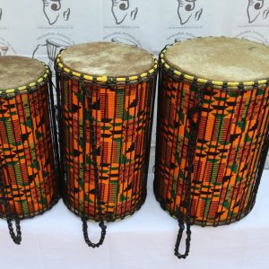 DUNDUN WOODEN SET WITH KENTE CLOTH (3 DRUMS)